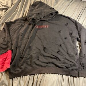 C2H4 Chemist black distressed hoodie Size XL